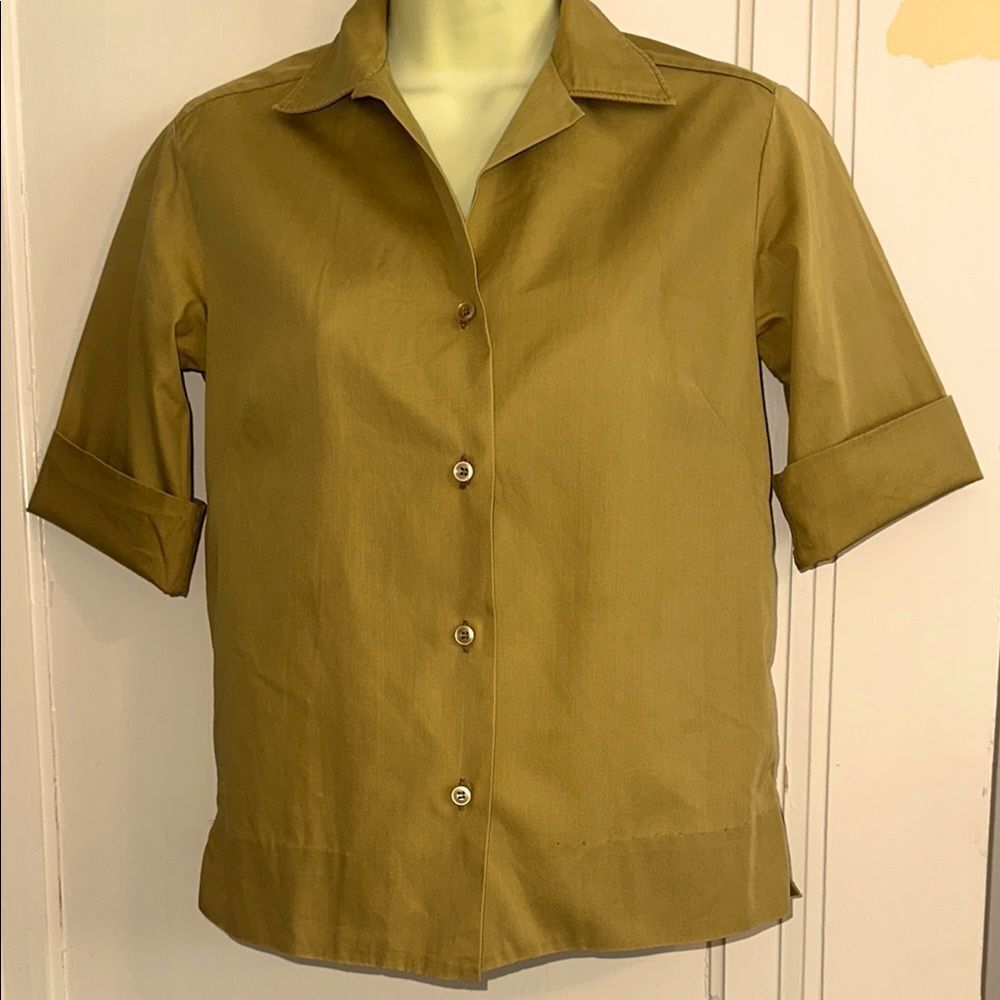 Vintage 60s Jack Winter Chartreuse Green Button Down Short Sleeve Shirt